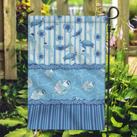 Hawaii Christmas In July Garden Flag Sky Blue Mele Kalikimaka Sea Animals DT05 Garden Flag Blue - Polynesian Pride