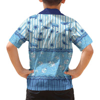 Hawaii Christmas In July Kid Hawaiian Shirt Sky Blue Mele Kalikimaka Sea Animals DT05 - Polynesian Pride