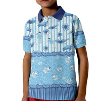 Hawaii Christmas In July Kid Polo Shirt Sky Blue Mele Kalikimaka Sea Animals
