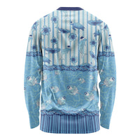 Hawaii Christmas In July Long Sleeve Shirt Sky Blue Mele Kalikimaka Sea Animals