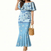 Hawaii Christmas In July Mermaid Dress Sky Blue Mele Kalikimaka Sea Animals DT05 Women Blue - Polynesian Pride