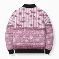 Hawaii Christmas In July Bomber Puffer Jacket Dusty Pink Mele Kalikimaka Sea Animals