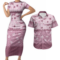 Hawaii Christmas In July Couples Matching Short Sleeve Bodycon Dress and Hawaiian Shirt Dusty Pink Mele Kalikimaka Sea Animals DT05 Pink - Polynesian Pride