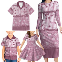 Hawaii Christmas In July Family Matching Long Sleeve Bodycon Dress and Hawaiian Shirt Dusty Pink Mele Kalikimaka Sea Animals DT05 - Polynesian Pride