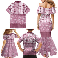 Hawaii Christmas In July Family Matching Mermaid Dress and Hawaiian Shirt Dusty Pink Mele Kalikimaka Sea Animals