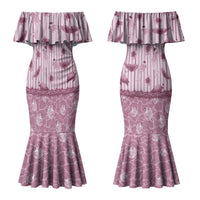 Hawaii Christmas In July Family Matching Mermaid Dress and Hawaiian Shirt Dusty Pink Mele Kalikimaka Sea Animals DT05 Mom's Dress Pink - Polynesian Pride