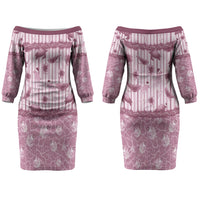 Hawaii Christmas In July Family Matching Off The Shoulder Long Sleeve Dress and Hawaiian Shirt Dusty Pink Mele Kalikimaka Sea Animals DT05 Mom's Dress Pink - Polynesian Pride