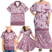 Hawaii Christmas In July Family Matching Off Shoulder Maxi Dress and Hawaiian Shirt Dusty Pink Mele Kalikimaka Sea Animals DT05 - Polynesian Pride