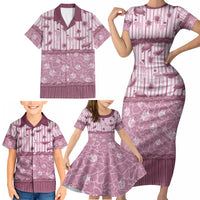 Hawaii Christmas In July Family Matching Short Sleeve Bodycon Dress and Hawaiian Shirt Dusty Pink Mele Kalikimaka Sea Animals DT05 - Polynesian Pride