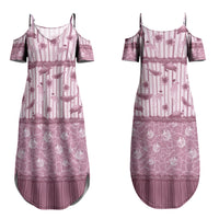 Hawaii Christmas In July Family Matching Summer Maxi Dress and Hawaiian Shirt Dusty Pink Mele Kalikimaka Sea Animals DT05 Mom's Dress Pink - Polynesian Pride