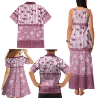 Hawaii Christmas In July Family Matching Tank Maxi Dress and Hawaiian Shirt Dusty Pink Mele Kalikimaka Sea Animals DT05 Mom's Dress Pink - Polynesian Pride