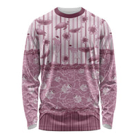 Hawaii Christmas In July Long Sleeve Shirt Dusty Pink Mele Kalikimaka Sea Animals