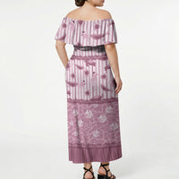 Hawaii Christmas In July Off Shoulder Maxi Dress Dusty Pink Mele Kalikimaka Sea Animals DT05 - Polynesian Pride