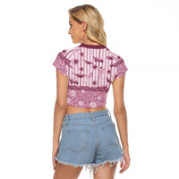 Hawaii Christmas In July Raglan Cropped T Shirt Dusty Pink Mele Kalikimaka Sea Animals