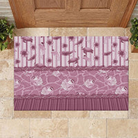 Hawaii Christmas In July Rubber Doormat Dusty Pink Mele Kalikimaka Sea Animals