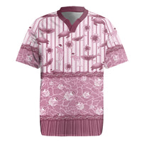 Hawaii Christmas In July Rugby Jersey Dusty Pink Mele Kalikimaka Sea Animals
