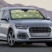 Hawaii Christmas In July Auto Sun Shade Olive Green Mele Kalikimaka Sea Animals