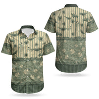 Hawaii Christmas In July Couples Matching Off Shoulder Maxi Dress and Hawaiian Shirt Olive Green Mele Kalikimaka Sea Animals DT05 - Polynesian Pride