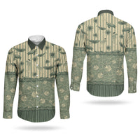 Hawaii Christmas In July Couples Matching Puletasi and Long Sleeve Button Shirt Olive Green Mele Kalikimaka Sea Animals DT05 - Polynesian Pride