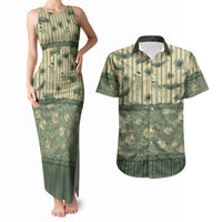 Hawaii Christmas In July Couples Matching Tank Maxi Dress and Hawaiian Shirt Olive Green Mele Kalikimaka Sea Animals DT05 Green - Polynesian Pride