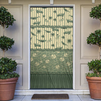 Hawaii Christmas In July Door Cover Olive Green Mele Kalikimaka Sea Animals