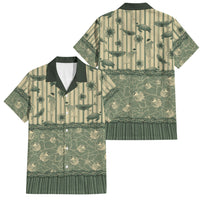 Hawaii Christmas In July Family Matching Mermaid Dress and Hawaiian Shirt Olive Green Mele Kalikimaka Sea Animals DT05 Dad's Shirt - Short Sleeve Green - Polynesian Pride