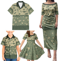 Hawaii Christmas In July Family Matching Puletasi and Hawaiian Shirt Olive Green Mele Kalikimaka Sea Animals DT05 - Polynesian Pride
