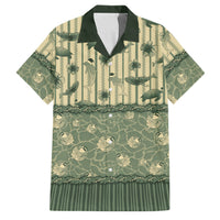 Hawaii Christmas In July Family Matching Puletasi and Hawaiian Shirt Olive Green Mele Kalikimaka Sea Animals DT05 Dad's Shirt - Short Sleeve Green - Polynesian Pride