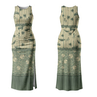 Hawaii Christmas In July Family Matching Tank Maxi Dress and Hawaiian Shirt Olive Green Mele Kalikimaka Sea Animals DT05 Mom's Dress Green - Polynesian Pride
