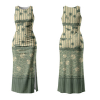 Hawaii Christmas In July Family Matching Tank Maxi Dress and Hawaiian Shirt Olive Green Mele Kalikimaka Sea Animals DT05 Mom's Dress Green - Polynesian Pride