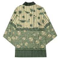 Hawaii Christmas In July Kimono Olive Green Mele Kalikimaka Sea Animals