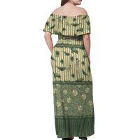 Hawaii Christmas In July Off Shoulder Maxi Dress Olive Green Mele Kalikimaka Sea Animals DT05 - Polynesian Pride