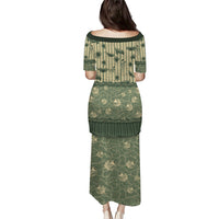 Hawaii Christmas In July Puletasi Olive Green Mele Kalikimaka Sea Animals DT05 - Polynesian Pride