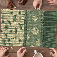 Hawaii Christmas In July Puzzle Olive Green Mele Kalikimaka Sea Animals