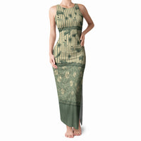 Hawaii Christmas In July Tank Maxi Dress Olive Green Mele Kalikimaka Sea Animals DT05 Women Green - Polynesian Pride