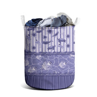 Hawaii Christmas In July Laundry Basket Amethyst Purple Mele Kalikimaka Sea Animals