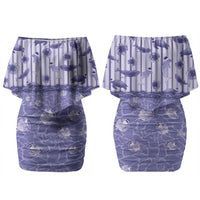 Hawaii Christmas In July Couples Matching Off Shoulder Short Dress and Hawaiian Shirt Amethyst Purple Mele Kalikimaka Sea Animals DT05 - Polynesian Pride