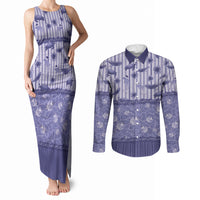 Hawaii Christmas In July Couples Matching Tank Maxi Dress and Long Sleeve Button Shirt Amethyst Purple Mele Kalikimaka Sea Animals DT05 Purple - Polynesian Pride