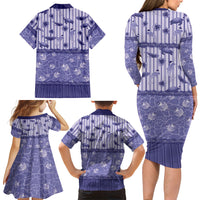 Hawaii Christmas In July Family Matching Long Sleeve Bodycon Dress and Hawaiian Shirt Amethyst Purple Mele Kalikimaka Sea Animals DT05 Mom's Dress Purple - Polynesian Pride