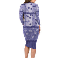 Hawaii Christmas In July Family Matching Long Sleeve Bodycon Dress and Hawaiian Shirt Amethyst Purple Mele Kalikimaka Sea Animals
