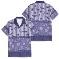 Hawaii Christmas In July Family Matching Mermaid Dress and Hawaiian Shirt Amethyst Purple Mele Kalikimaka Sea Animals DT05 Dad's Shirt - Short Sleeve Purple - Polynesian Pride
