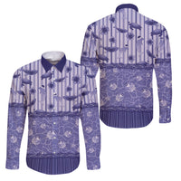 Hawaii Christmas In July Family Matching Mermaid Dress and Hawaiian Shirt Amethyst Purple Mele Kalikimaka Sea Animals DT05 Dad's Shirt - Long Sleeve Purple - Polynesian Pride
