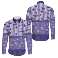 Hawaii Christmas In July Family Matching Mermaid Dress and Hawaiian Shirt Amethyst Purple Mele Kalikimaka Sea Animals DT05 Dad's Shirt - Long Sleeve Purple - Polynesian Pride