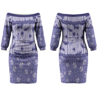 Hawaii Christmas In July Family Matching Off The Shoulder Long Sleeve Dress and Hawaiian Shirt Amethyst Purple Mele Kalikimaka Sea Animals DT05 Mom's Dress Purple - Polynesian Pride
