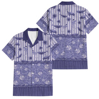 Hawaii Christmas In July Family Matching Off The Shoulder Long Sleeve Dress and Hawaiian Shirt Amethyst Purple Mele Kalikimaka Sea Animals DT05 Dad's Shirt - Short Sleeve Purple - Polynesian Pride