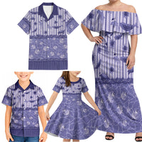 Hawaii Christmas In July Family Matching Off Shoulder Maxi Dress and Hawaiian Shirt Amethyst Purple Mele Kalikimaka Sea Animals DT05 - Polynesian Pride