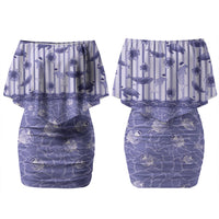 Hawaii Christmas In July Family Matching Off Shoulder Short Dress and Hawaiian Shirt Amethyst Purple Mele Kalikimaka Sea Animals DT05 Mom's Dress Purple - Polynesian Pride