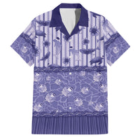 Hawaii Christmas In July Family Matching Off Shoulder Short Dress and Hawaiian Shirt Amethyst Purple Mele Kalikimaka Sea Animals DT05 Dad's Shirt - Short Sleeve Purple - Polynesian Pride