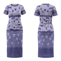 Hawaii Christmas In July Family Matching Short Sleeve Bodycon Dress and Hawaiian Shirt Amethyst Purple Mele Kalikimaka Sea Animals DT05 Mom's Dress Purple - Polynesian Pride