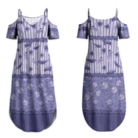 Hawaii Christmas In July Family Matching Summer Maxi Dress and Hawaiian Shirt Amethyst Purple Mele Kalikimaka Sea Animals DT05 Mom's Dress Purple - Polynesian Pride